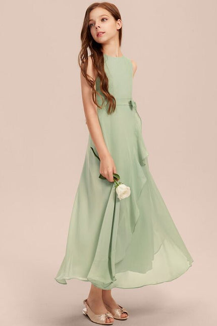 robe demoiselle d'honneur fluide vert sauge avec drapé - gallery 2