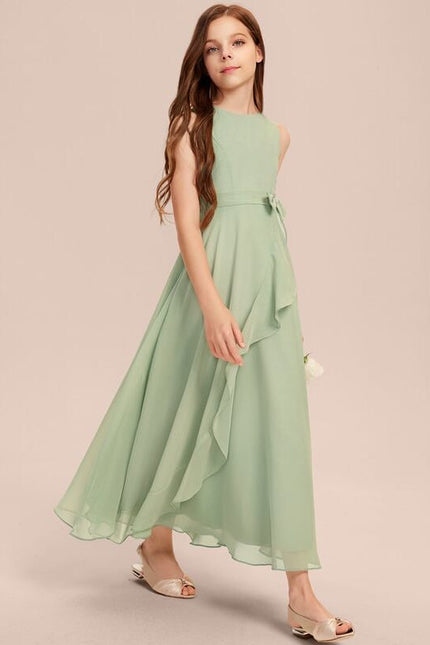 robe demoiselle d'honneur fluide vert sauge avec drapé - gallery 3