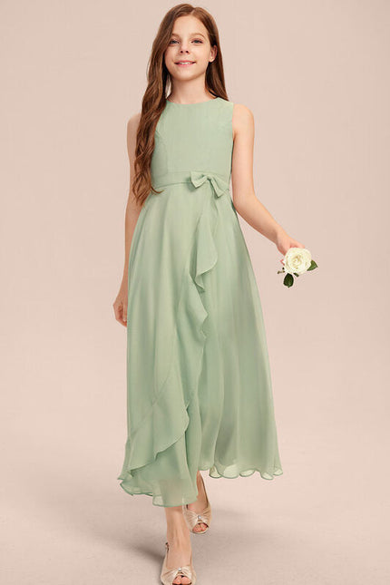 robe demoiselle d'honneur fluide vert sauge avec drapé - gallery 6