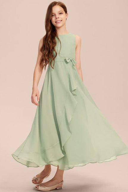 robe demoiselle d'honneur fluide vert sauge avec drapé - gallery 1