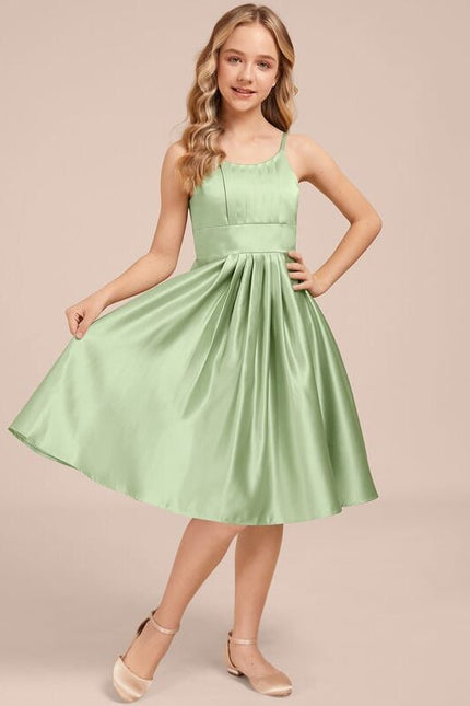 robe demoiselle d'honneur vert sauge courte - gallery 3
