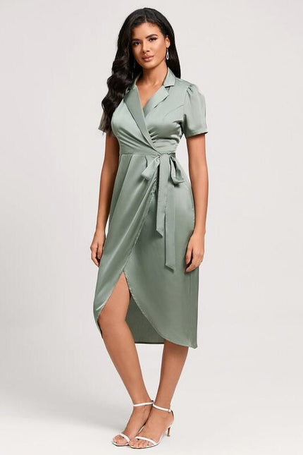 robe fourreau vert sauge