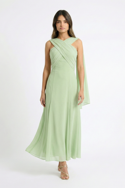 Robe Licou Vert Sauge Élégante