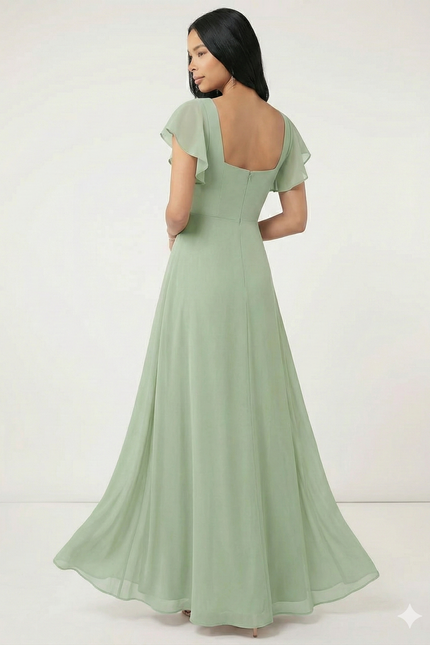 Robe Mousseline Vert Sauge