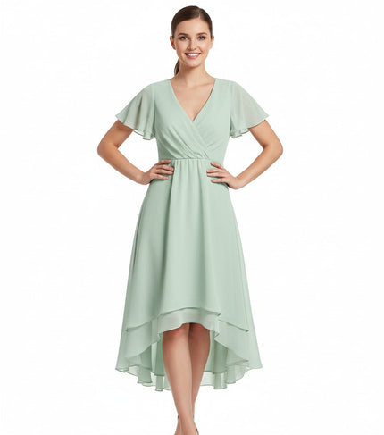 Robe Asymetrique Vert Sauge