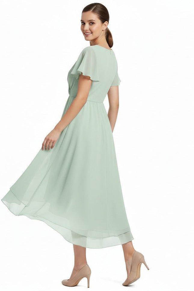 Robe Asymetrique Vert Sauge