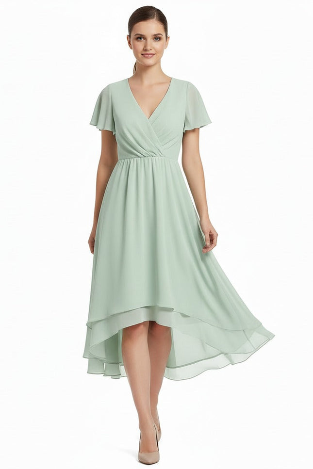 Robe Asymetrique Vert Sauge