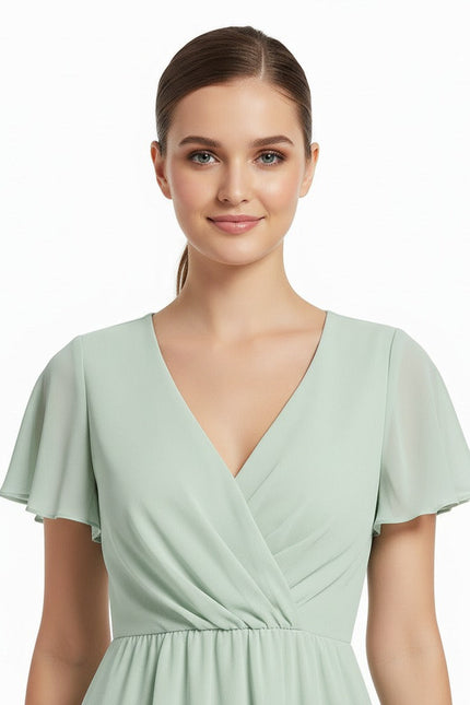 Robe Asymetrique Vert Sauge