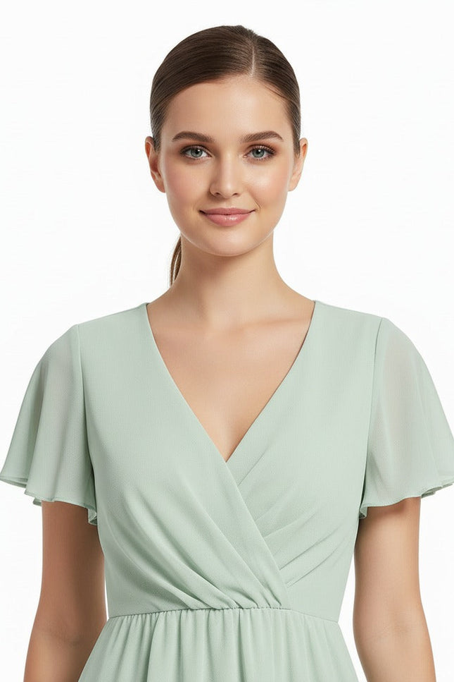 Robe Asymetrique Vert Sauge