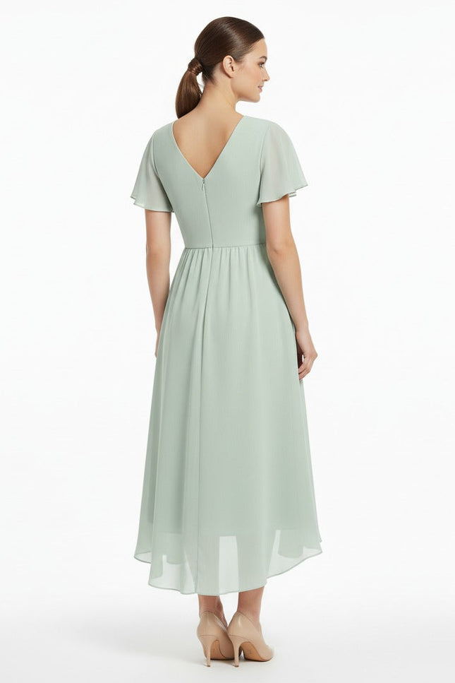 Robe Asymetrique Vert Sauge