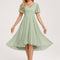 robe vaporeuse vert sauge à manches légères