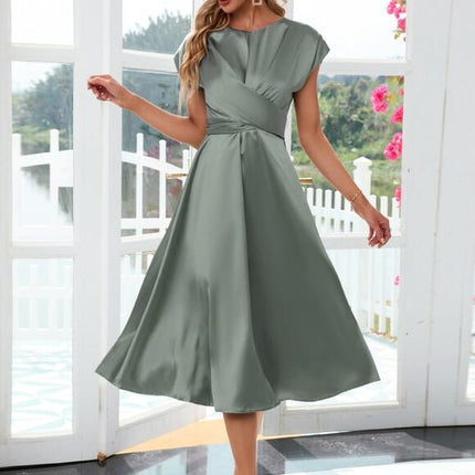 robe élégante vert sauge satin
