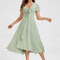 robe mousseline vert sauge